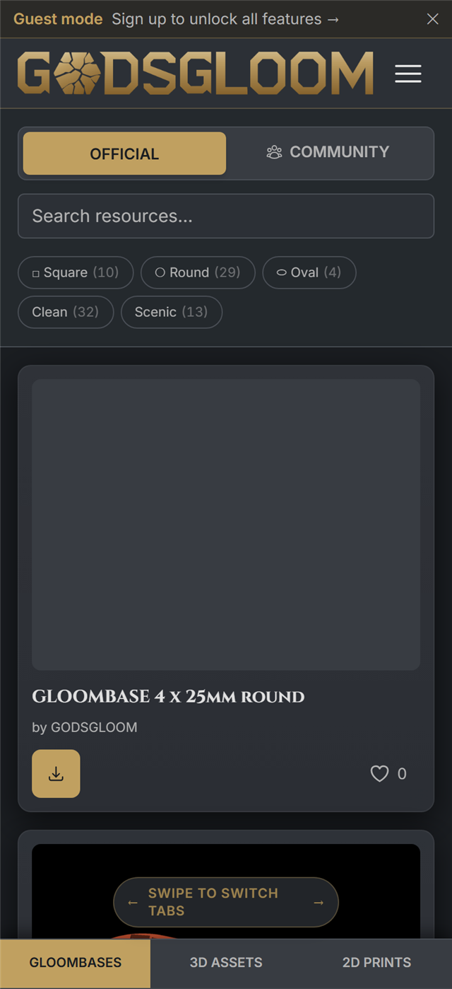 GODSGLOOM companion - free STL resources