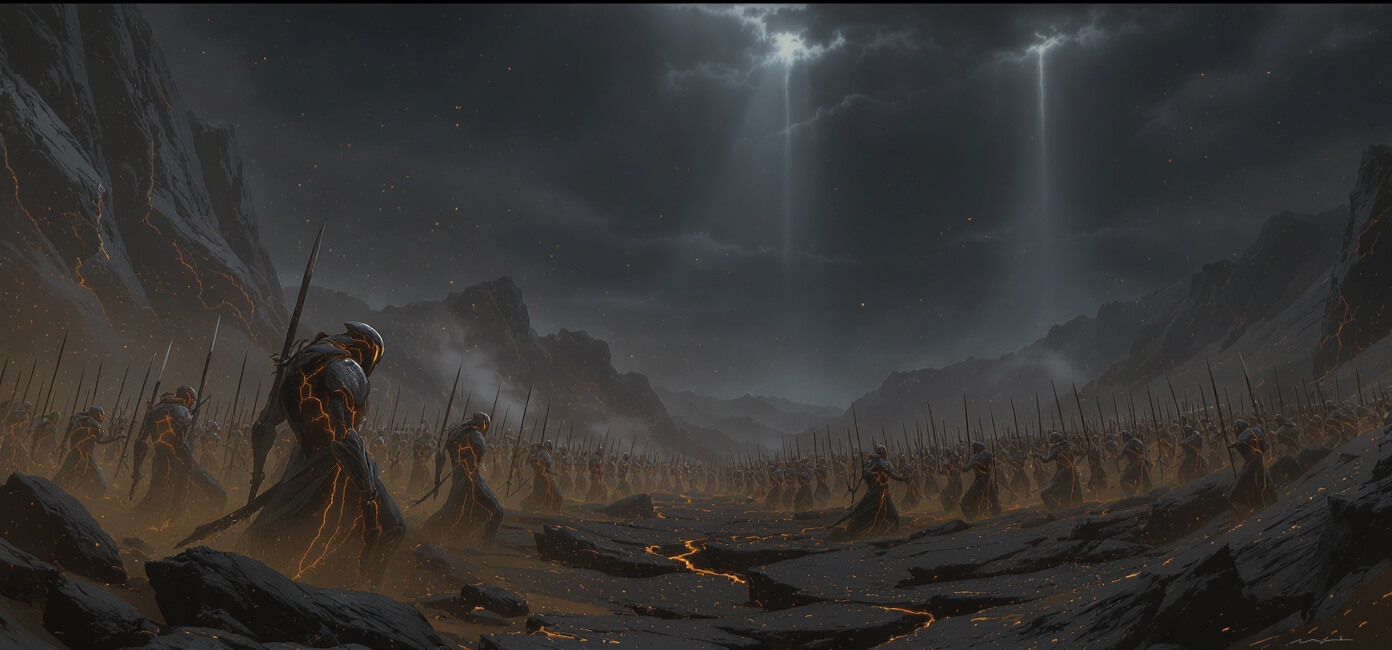 A dark and epic battlefield